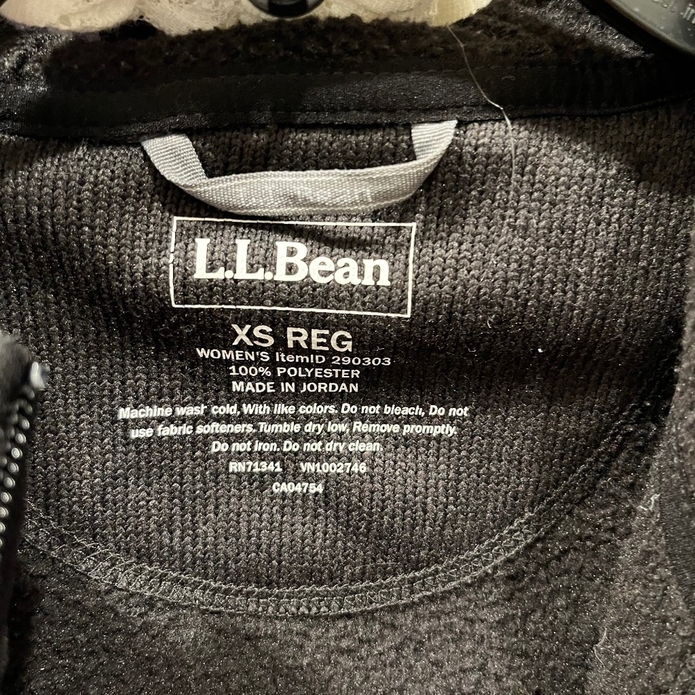 L L Bean long coat black xs